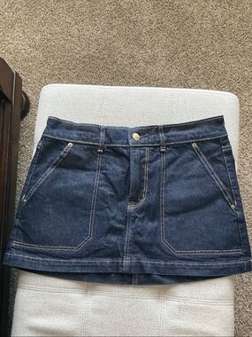 American Eagle Dark Blue Denim Mini Skirt Size 8 NWT